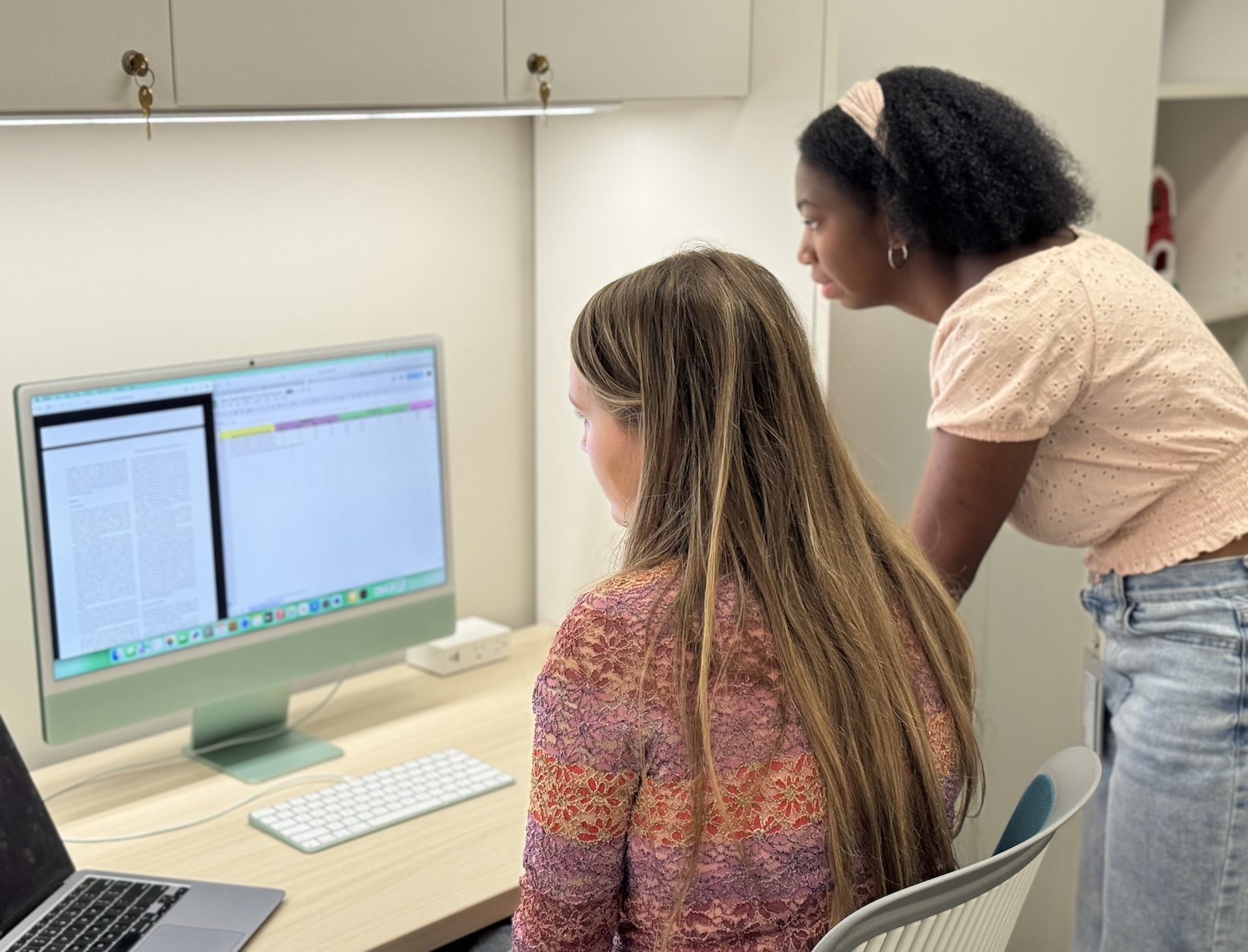 Carissa and Amaya working on meta-analysis